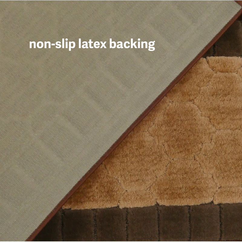 Abstract Trellis Volley Beige Medium Pile Slip Resistant Rugs, Runner 2'2" x 5'