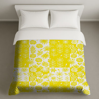 Yellow Floral Pattern Duvet Covers