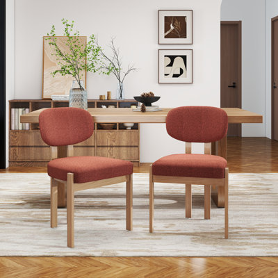 Ensemble de chaises de salle à manger en bois massif, chaises de cuisine rembourrées en tissu de style campagne moderne