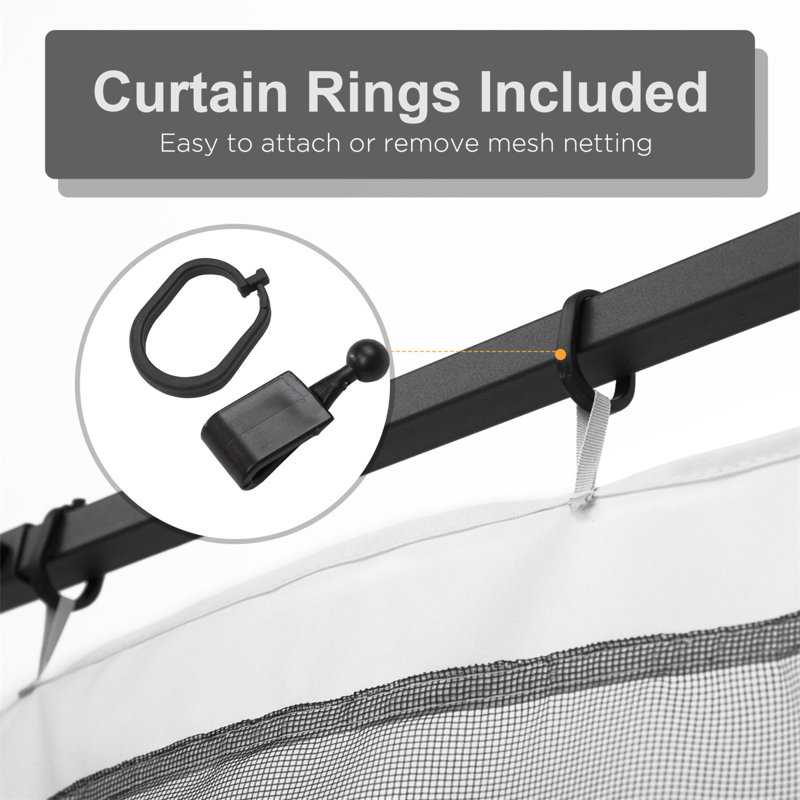 White Polyester Mesh Sidewall Netting for Gazebos and Canopy Tents