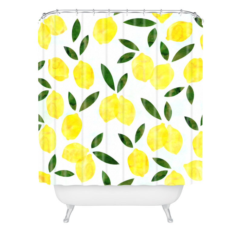 Rideau de douche simple hello sayang citron chute