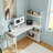 47-Inch White L-Shaped Corner Computer Desk, Flip-Up With Storage Shelves And Side Pockets, Adjustable Legs For Small Spaces.-1531127004