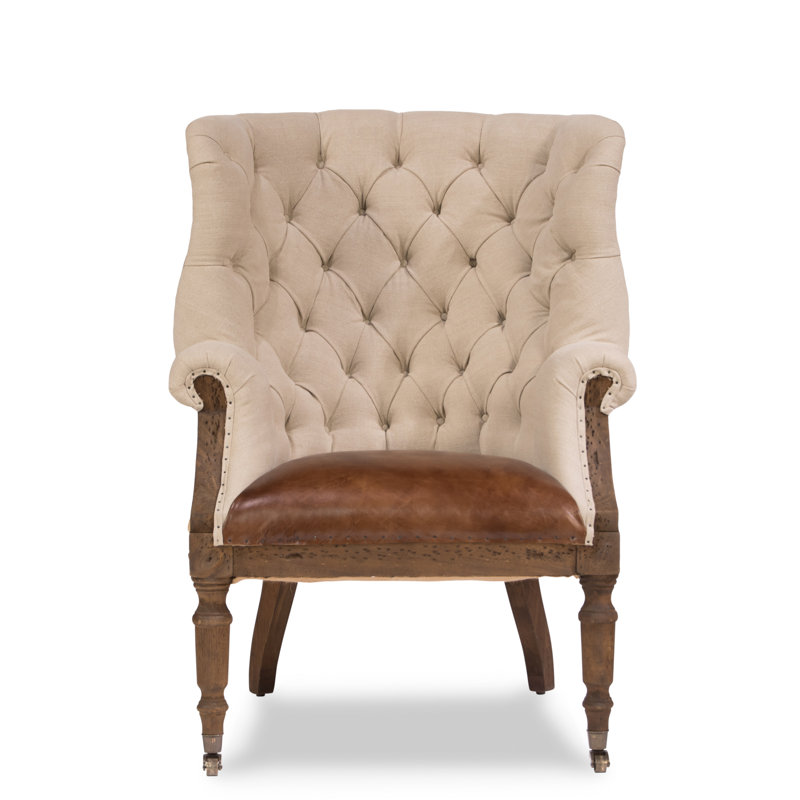 Fauteuil à oreilles capitonné de 32 po Spann