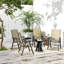 Ensemble de 4 chaises de patio pliantes, de chaises de patio extensibles empilables avec accoudoirs pour la pelouse, le camping, la salle à manger, la plage, la structure en métal, sans assemblage, brun clair mélangé