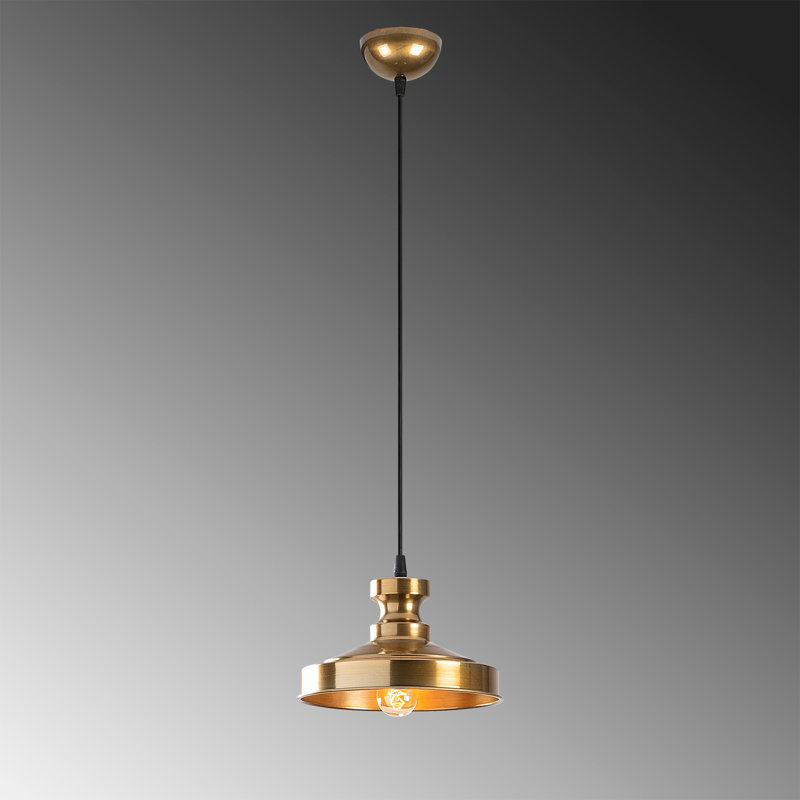 Luminaire suspendu en dome à 1 lumière, Or