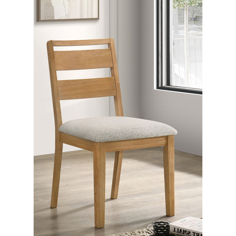 20.65" W Transitional Dining Side Chair, Washed Oak