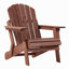 Chaise Adirondack pliante en bois surdimensionnée avec dossier et siège pré-assemblés, chaise de patio en bois pour patio-379995892
