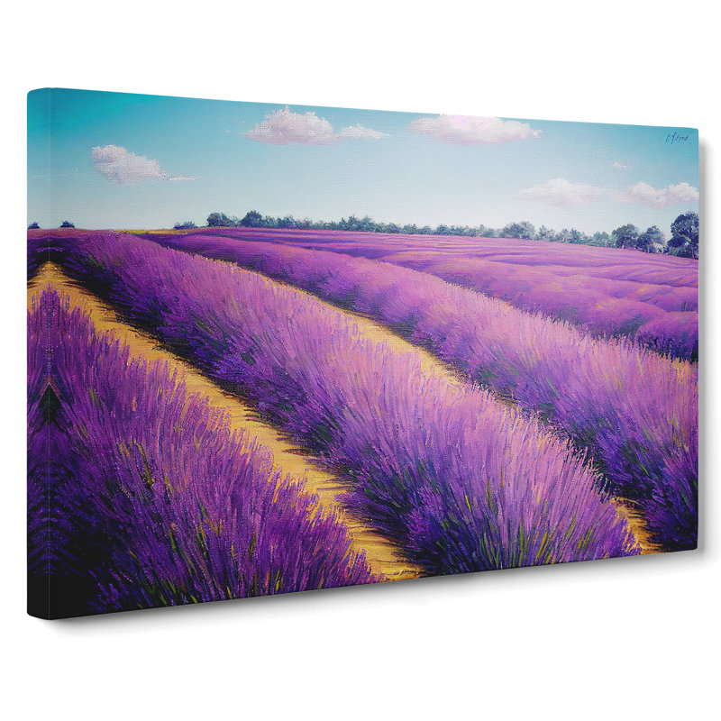 Stellar Lavender Flower Field - Wrapped Canvas, 40cm H x 60cm W x 3cm D
