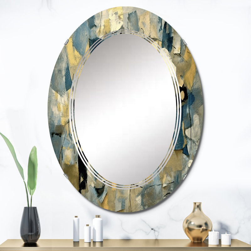 Hippeastrum - Miroir mural moderne ovale, 36 po x 24 po