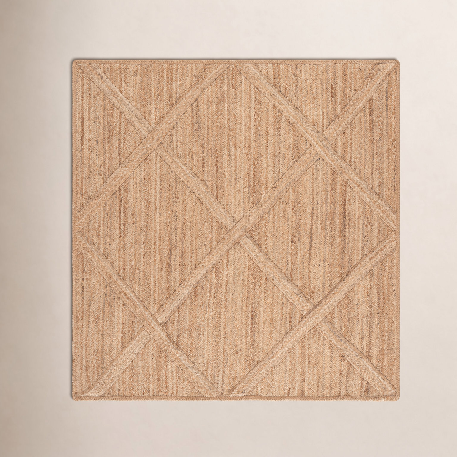 Flatweave Geometric Jute Rug, 6' X 6' Square
