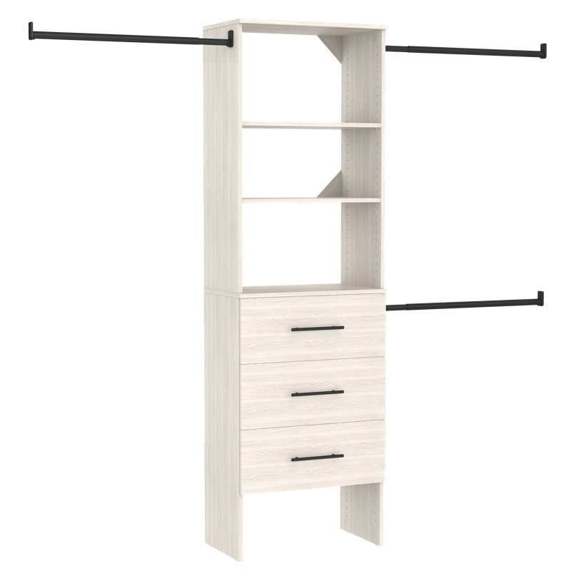 SuiteSymphony 24" W Solid Shelving Closet System with Drawers