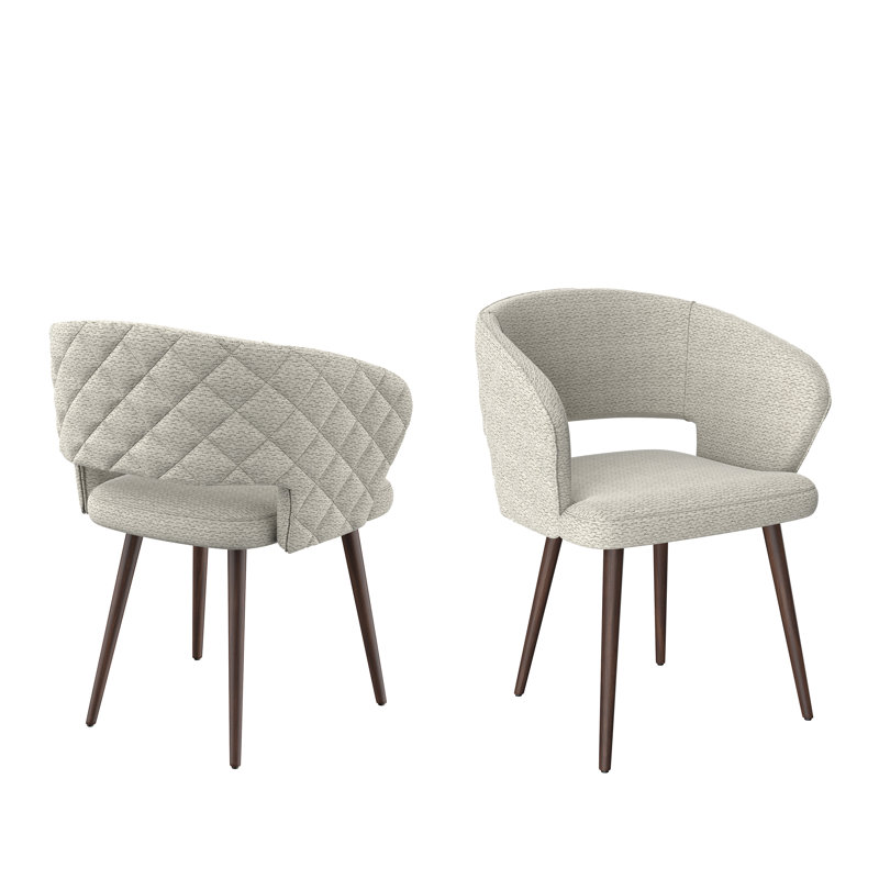Ginnie Dining Chair Set Of 2 Easy Assembled Modern Kitchen, Dining,  Vanity Accent Chair, Beige, Brown