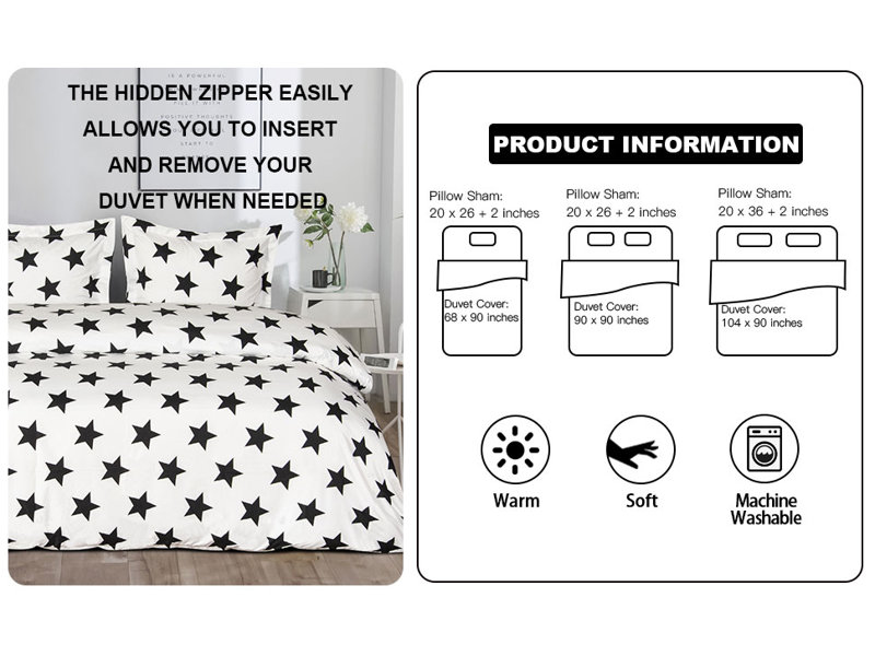 Ensemble de literie pour enfants - Housse de couette réversible rayée en microfibre brossée avec fermeture à glissière, ensemble d'édredon à imprimé super doux comprenant des taies décoratives?