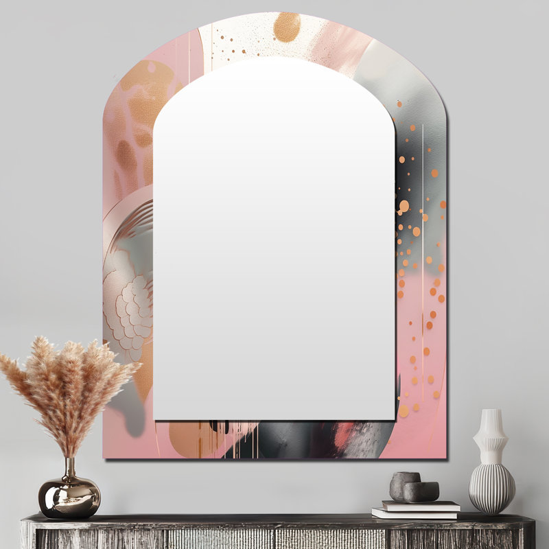 Miroir mural rose moderne, 43 po x 33 po