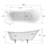 68.9" x 31" Clawfoot Soaking Acrylic Bathtub