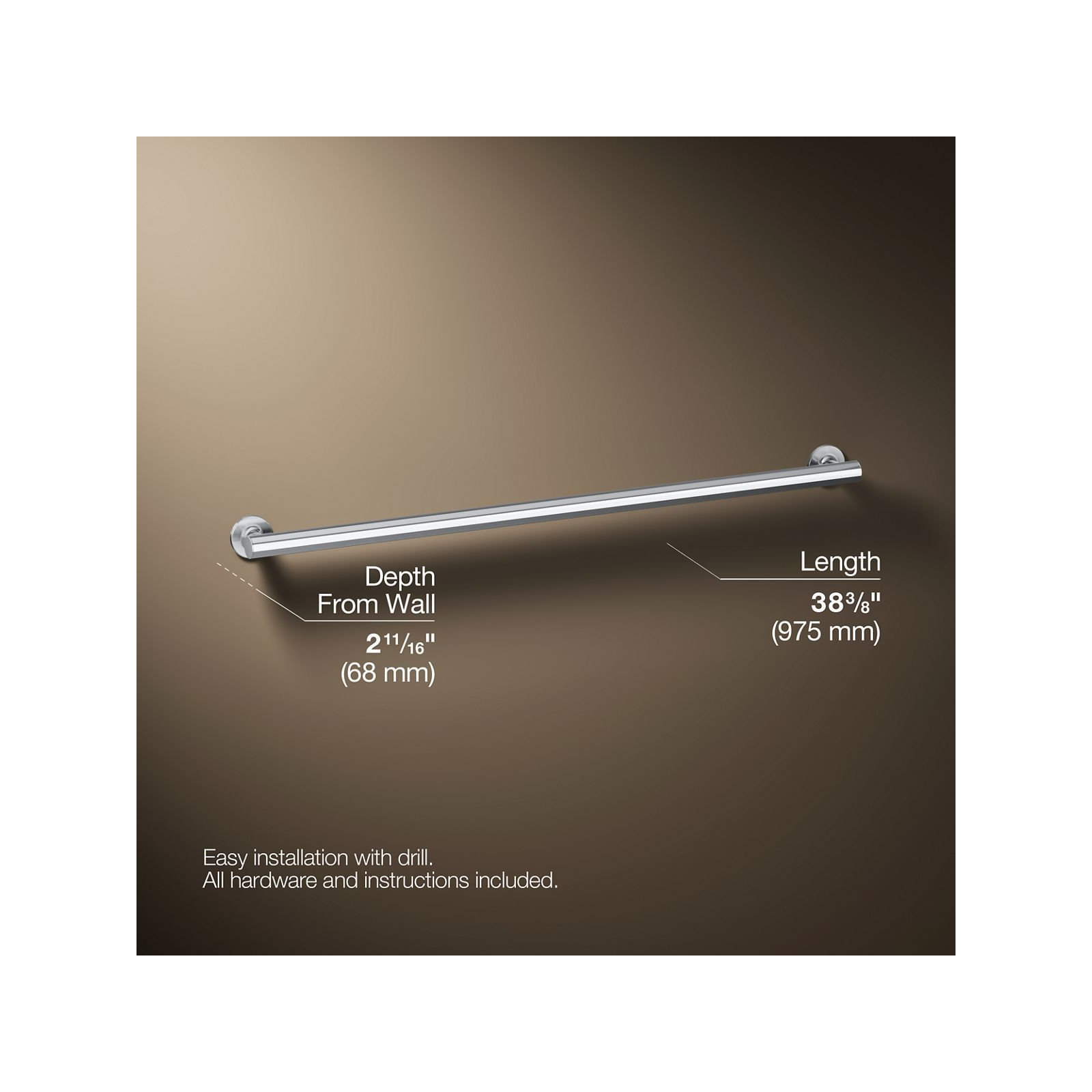 Polished Stainless, 36"W