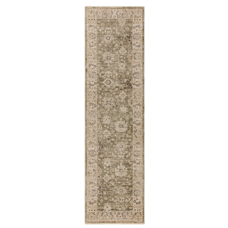 Madeleine Vintage Green Area Rug, Runner 67 x 240 cm
