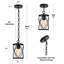 Lanternes suspendues d'extérieur 1 lumière avec cylindre en verre transparent à hauteur réglable (ensemble de 2)-130617486