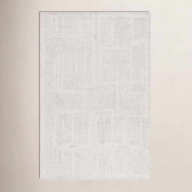 Abstract Hand-Tufted Wool Area Rug, Rectangle 8' x 10'