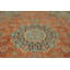 Grand tapis traditionnel orange en laine à motif floral 10 x 14