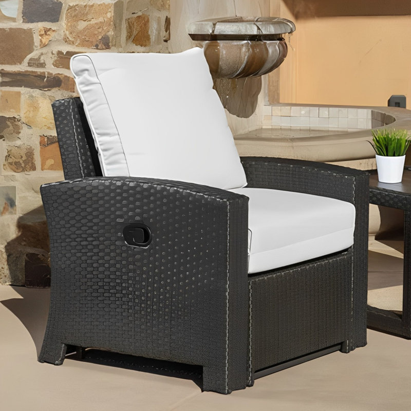 Fauteuil inclinable et repose-pieds avec coussins Sunbrella