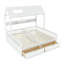 Kids Double Twin House Platform Bed With Shelves And 2 Drawers-1057972735