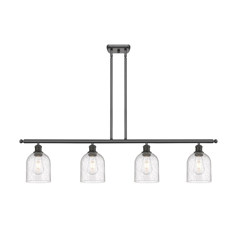 Luminaire suspendu pour îlot de cuisine 4 lumières Odaniel, Bronze huilé, Bullé