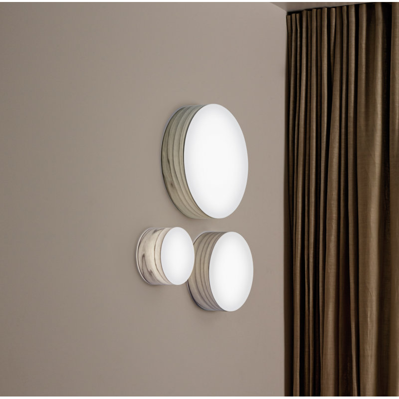 Gea 1 - Light LED Flush Mounted Sconce, 3.9" H x 7.9" W x 7.9" D, 2700K LED, Ivory White