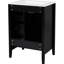 Meuble-lavabo de 24 po d'inspiration rétro noire avec lavabo en céramique pré-percé, solutions de rangement à fermeture en douceur et poignées en métal rétro style autoportant pour lavabo nécessitant peu d'entretien-207393989