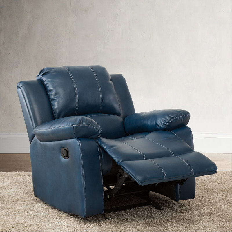 Fauteuil inclinable en cuir bleu marine