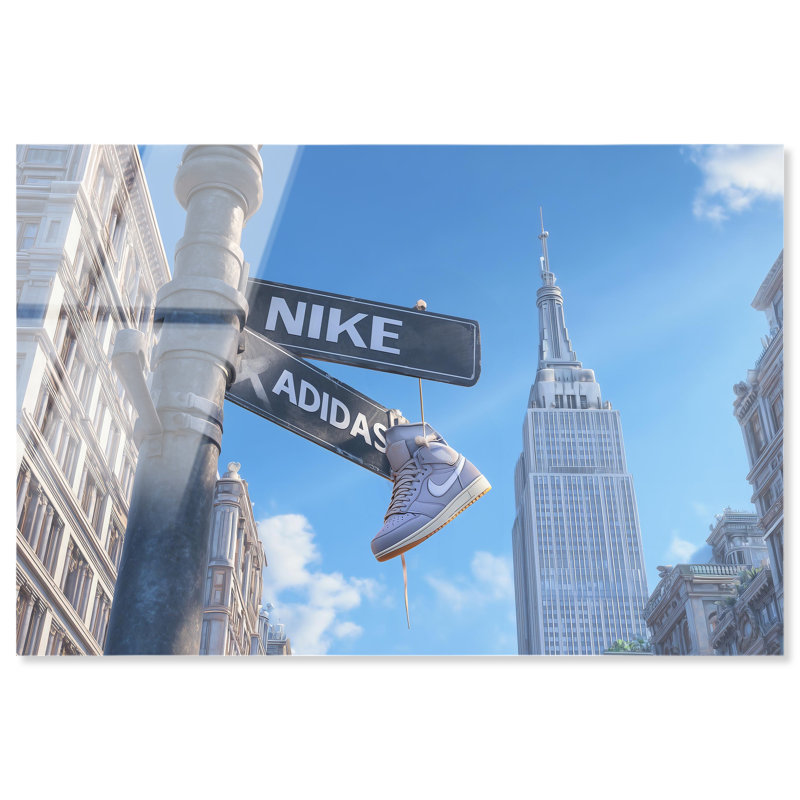 "Sneaker Hanging Crossroad", reproduction d'art sur toile par Art Remedy, galerie tendue, 36 x 24, H 24 po x l 36 po