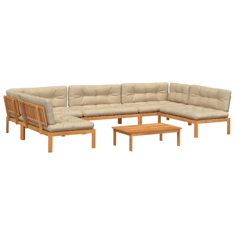 Ensemble de canapé de patio avec coussins 6 pièces Lark Manor, Beige, Marron foncé