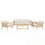 Ensemble modulaire d'extérieur 5 pièces avec table basse, table d'appoint, canapé et 2 fauteuils