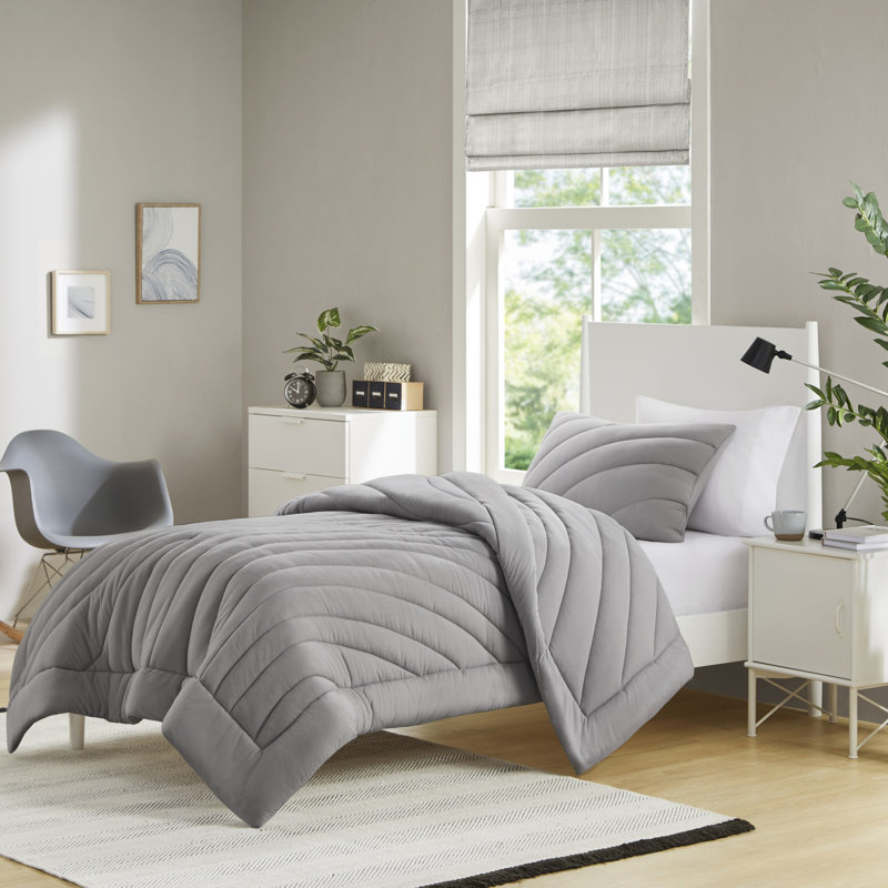 3 édredons très grand / très grand gris avec un design unique et élégant, un confort de remplissage de 350 g / m², 2 taies décoratives, -, lavable à la machine, un confort optimal, comprend un coffre-fort pour la peau,