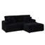 Velours côtelé noir 87,66 pouces, siège à 3 places avec rangement et coussins, mousse haute résilience, salon essentiel pour le bureau, pieds simples, mousse à quatre compressions-1582471371