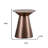 20" Copper Metal Round End Table
