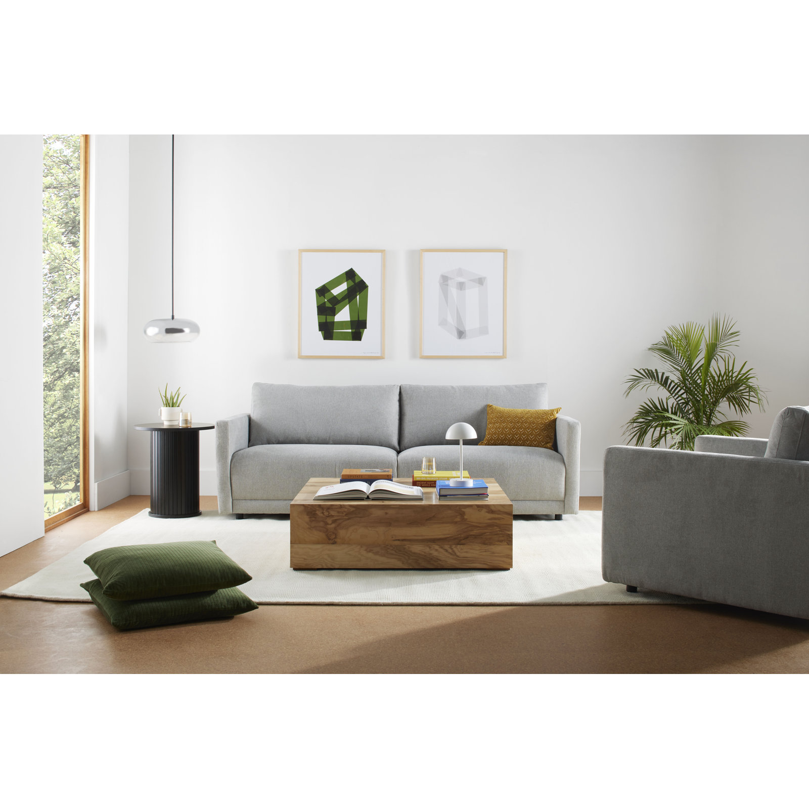 Cotton Throw Pillow, Down, 20" x 20", Olive