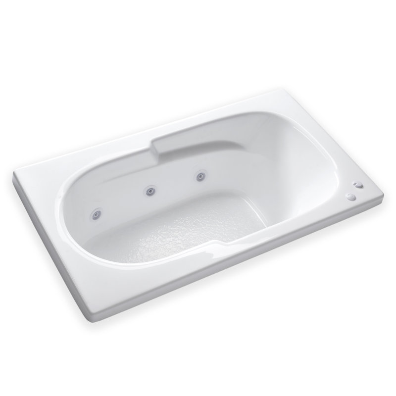 60'' x 32'' Drop-In Whirlpool Acrylic Bathtub, Left