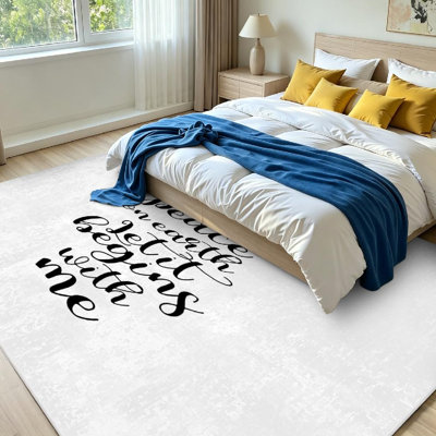 Tapis noir noir lavable à la machine