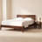 Callisto 2-Piece Queen size Solid Wood Bedroom Set with Platform Bed and Nightstand, Walnut Finish-857537432-857537431