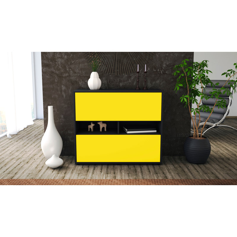 Regent Sideboard, Charcoal/Yellow