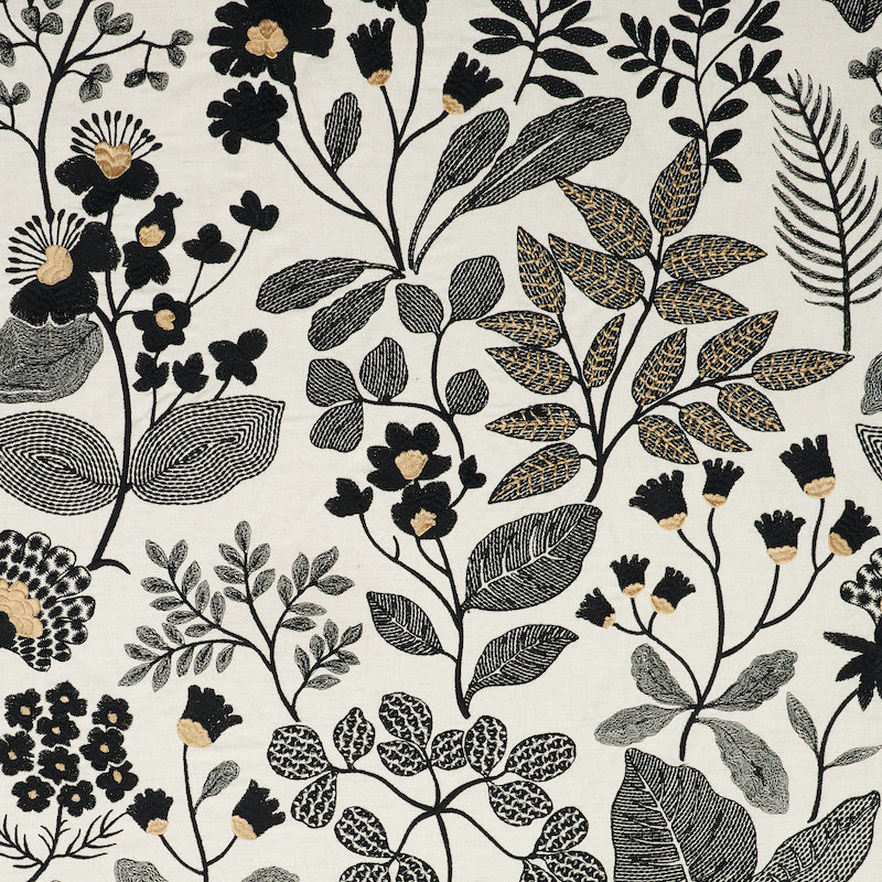 Emaline Embroidery Fabric, Black/ Neutral