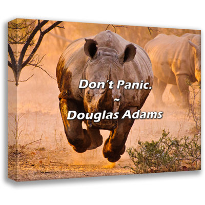 Artsy Quote "Don’t Panic." By Douglas Adams Gallery Wrapped Canvas