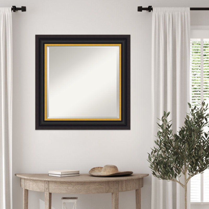 Miroir mural Sierra, 25,5 po x 25,5 po, Noir