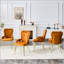Chaise d'appoint orange à bulles gonflées avec accoudoirs et pieds dorés - ensemble de 2-1195754009