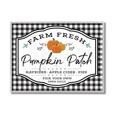 «Farm Fresh Pumpkin Patch Sign» par AE Design - Art textuel sur toile