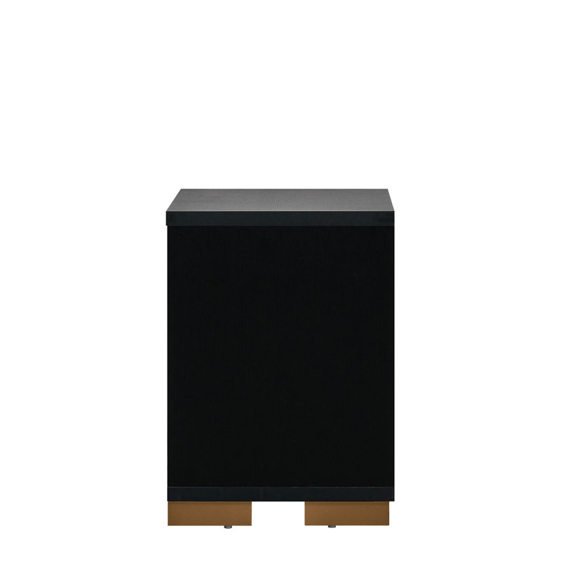 Steeler BB6F70EB489C45919EE4CF254E68DE96 NIGHTSTAND , Black/Gold