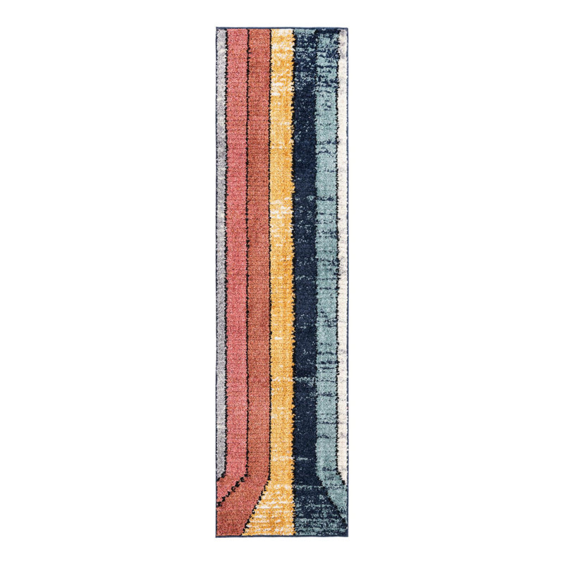 Abrams Geometric Polyester Rug, Runner 2' x 7'10"