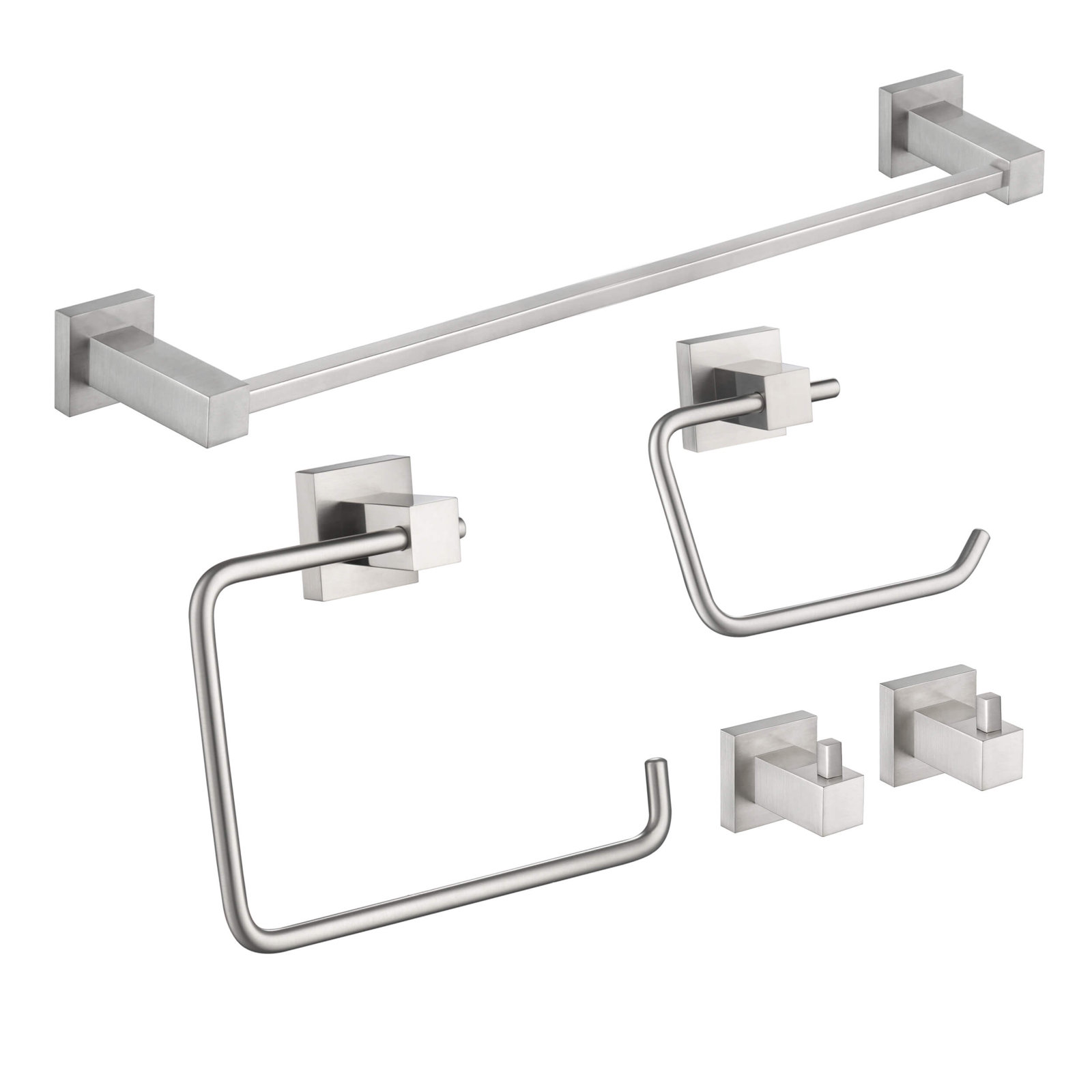 5 - Piece Bathroom Hardware Set, Brushed Nickel