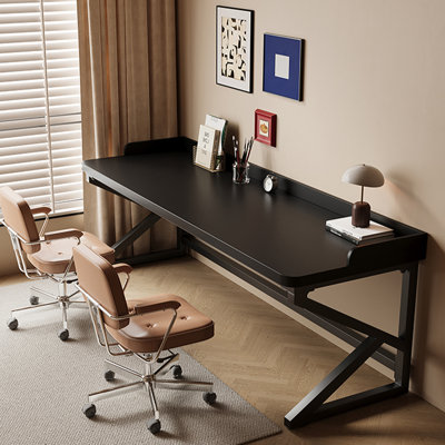 Bureau d'écriture rectangulaire en bois massif noir